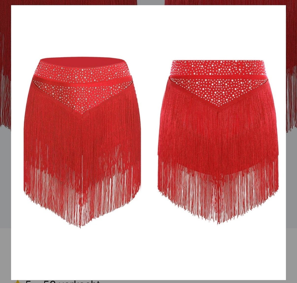Iefiel Rode Dansrok met Franjes en Strass - Maten L & XL, Kleding | Dames, Maat 42/44 (L), Nieuw, Ophalen of Verzenden, Boven de knie