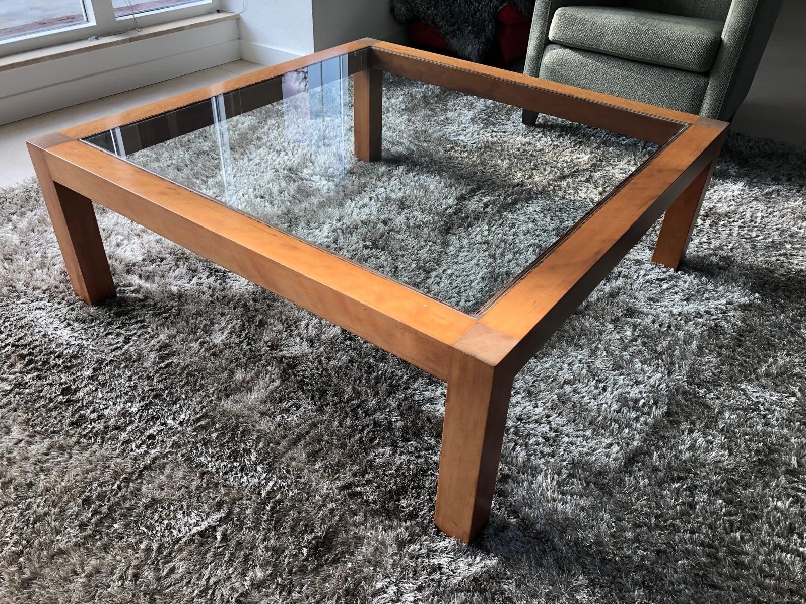 Salontafel, Huis en Inrichting, Tafels | Salontafels, Ophalen, Gebruikt, Vierkant, Kersenhout
