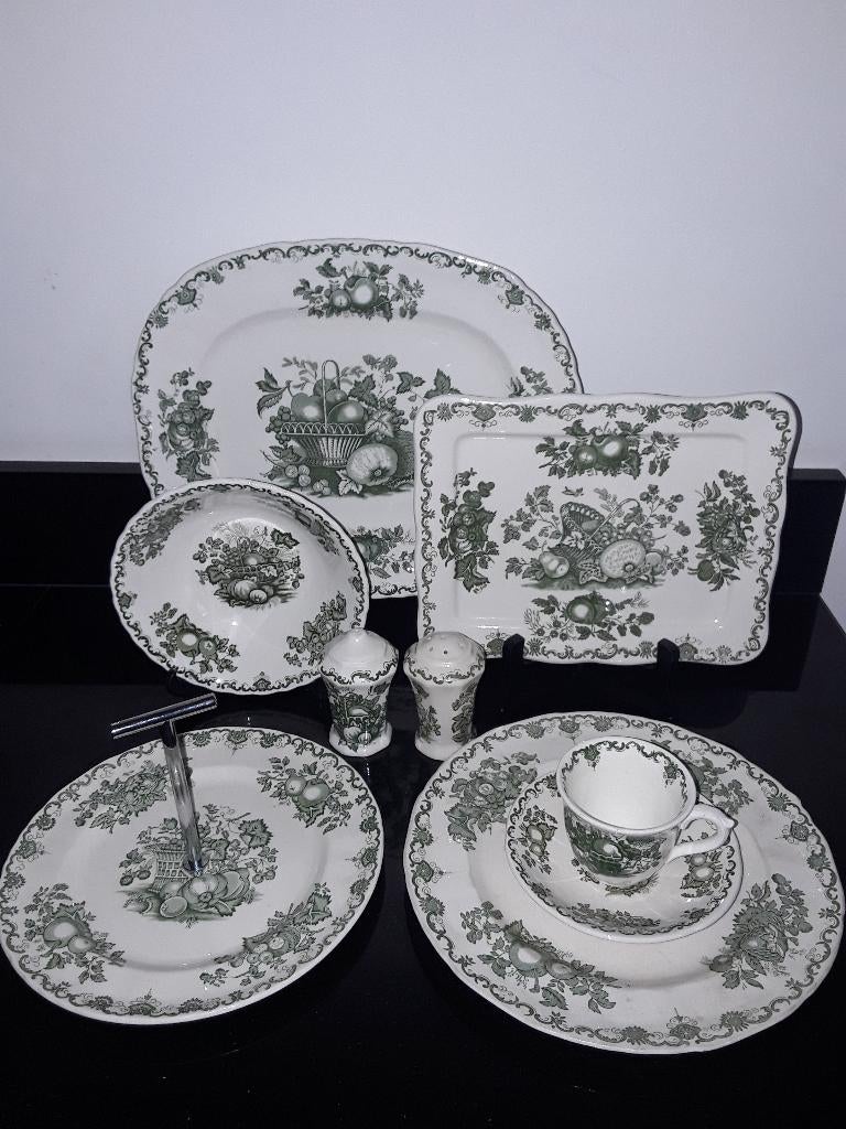 Mason,s Fruitbasket groen serviesdelen, Antiek en Kunst, Antiek | Servies los, Verzenden