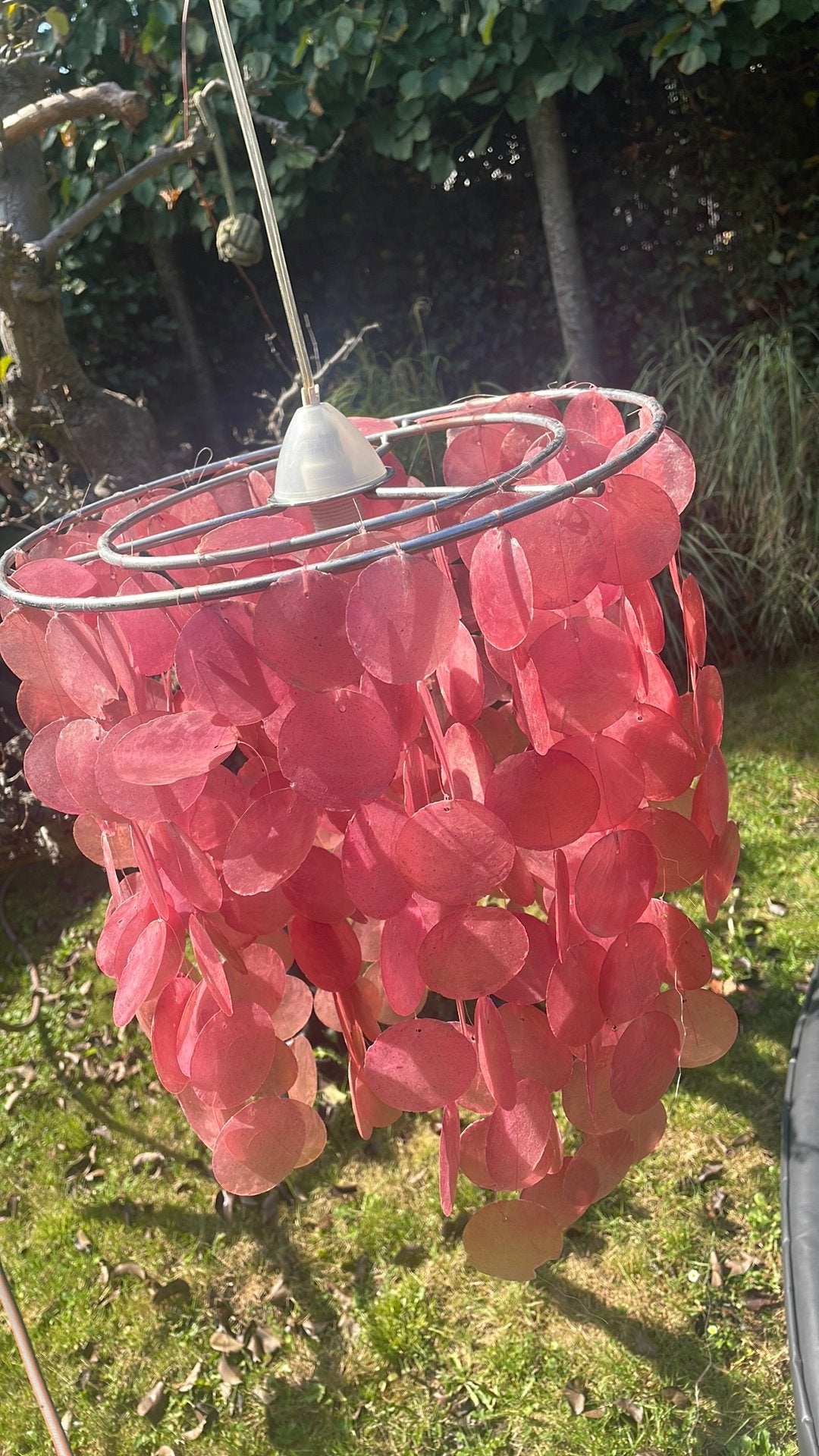Boho ibiza schelpenlamp roze vintage, Ophalen of Verzenden, Gebruikt, Natuurlijk materiaal