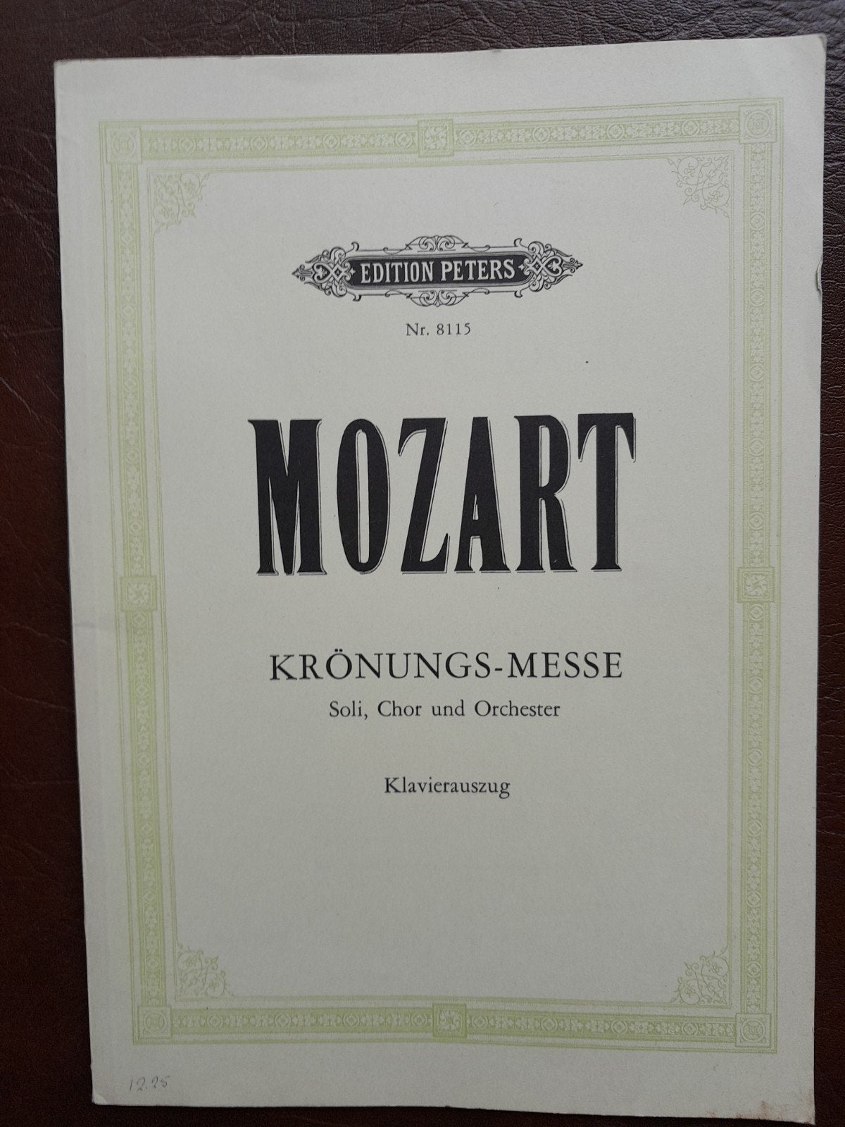 Mozart, Krönungsmesse, Klavierauszug, Ophalen of Verzenden, Zo goed als nieuw, Artiest of Componist, Klassiek