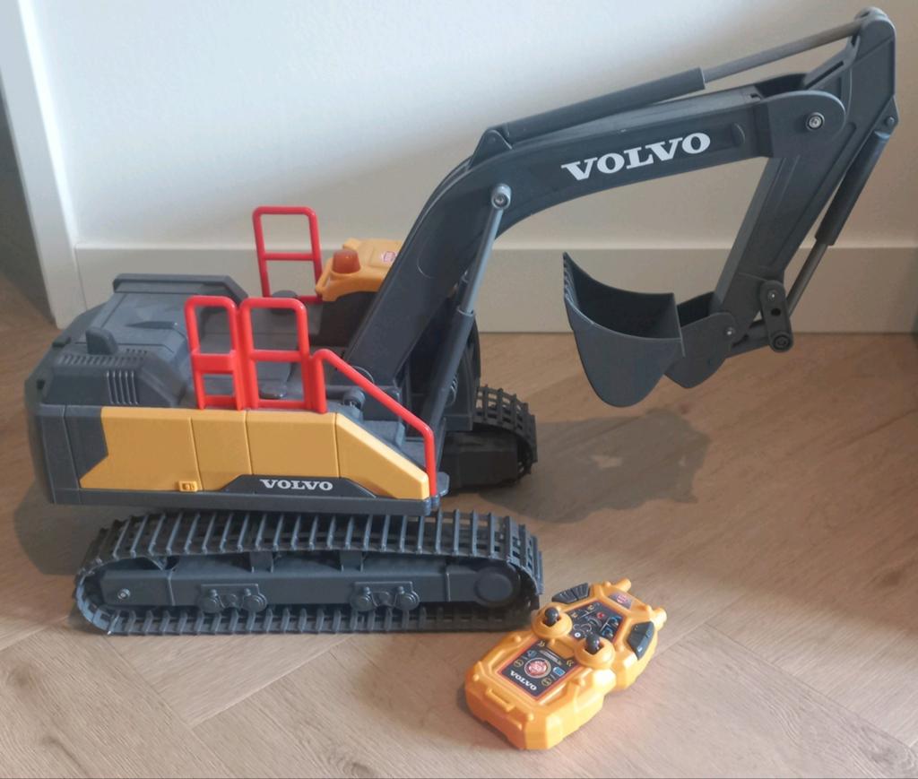 Dickie toys RC Volvo graafmachine zgan, Ophalen of Verzenden, Zo goed als nieuw, Overige schalen