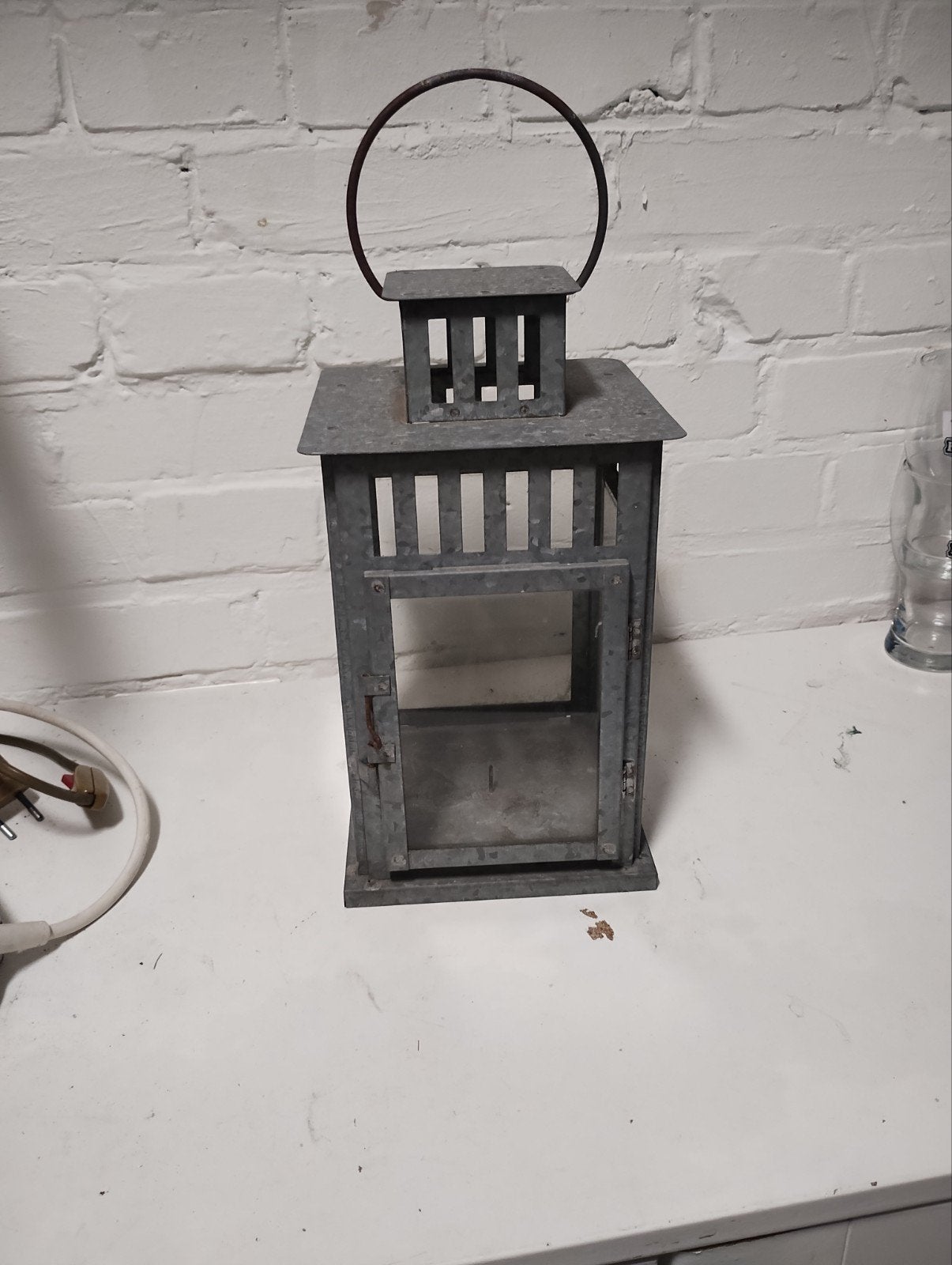 Vintage metal lantaarn - decoratief en sfeervol, Ophalen of Verzenden, Gebruikt, Vintage, Industrieel, Landelijk