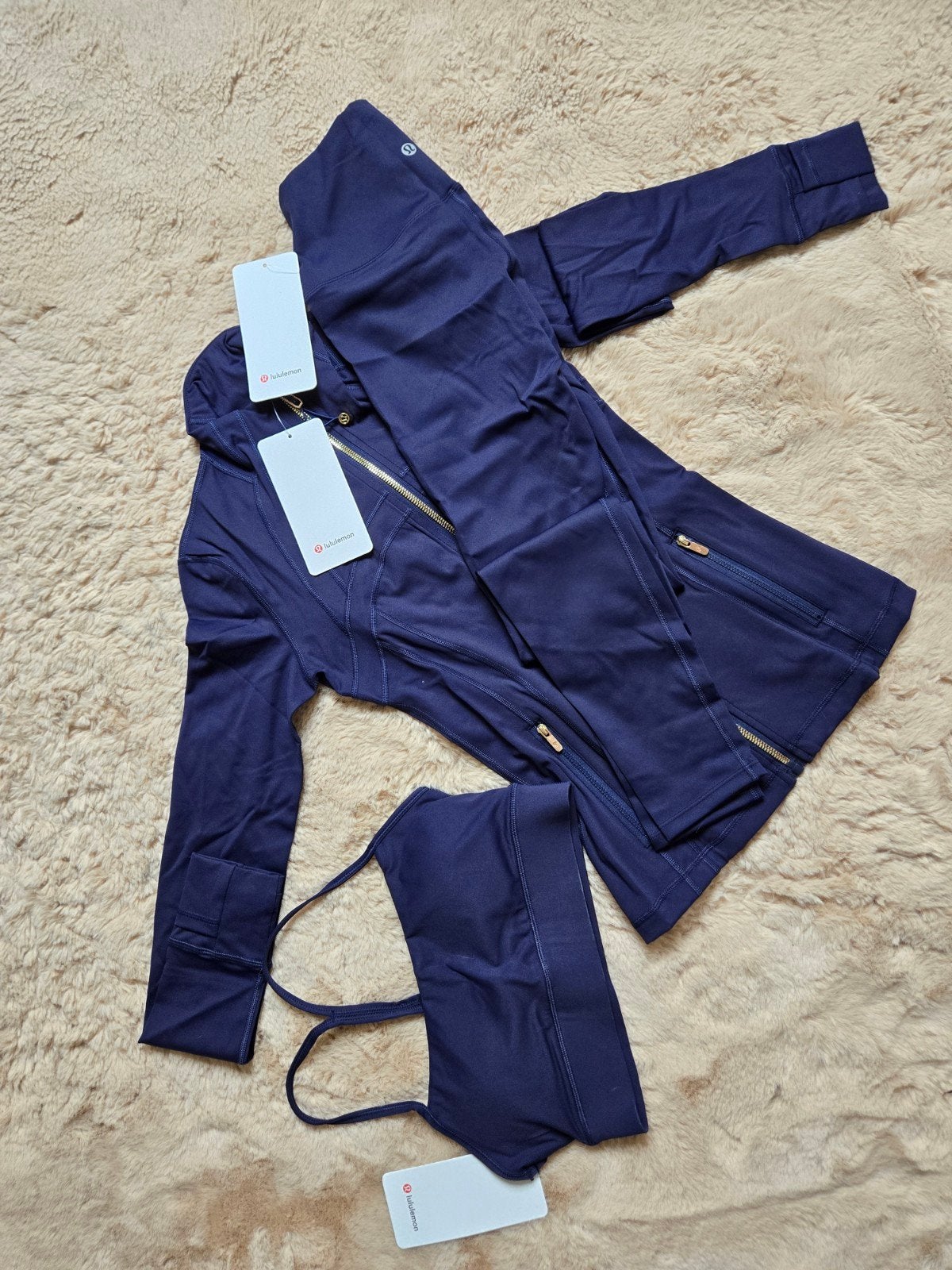 Lululemon Yoga Set Maat 4 True Navy/Gold‼️nieuw‼️, Blauw, Nieuw, Ophalen of Verzenden, Maat 34 (XS) of kleiner