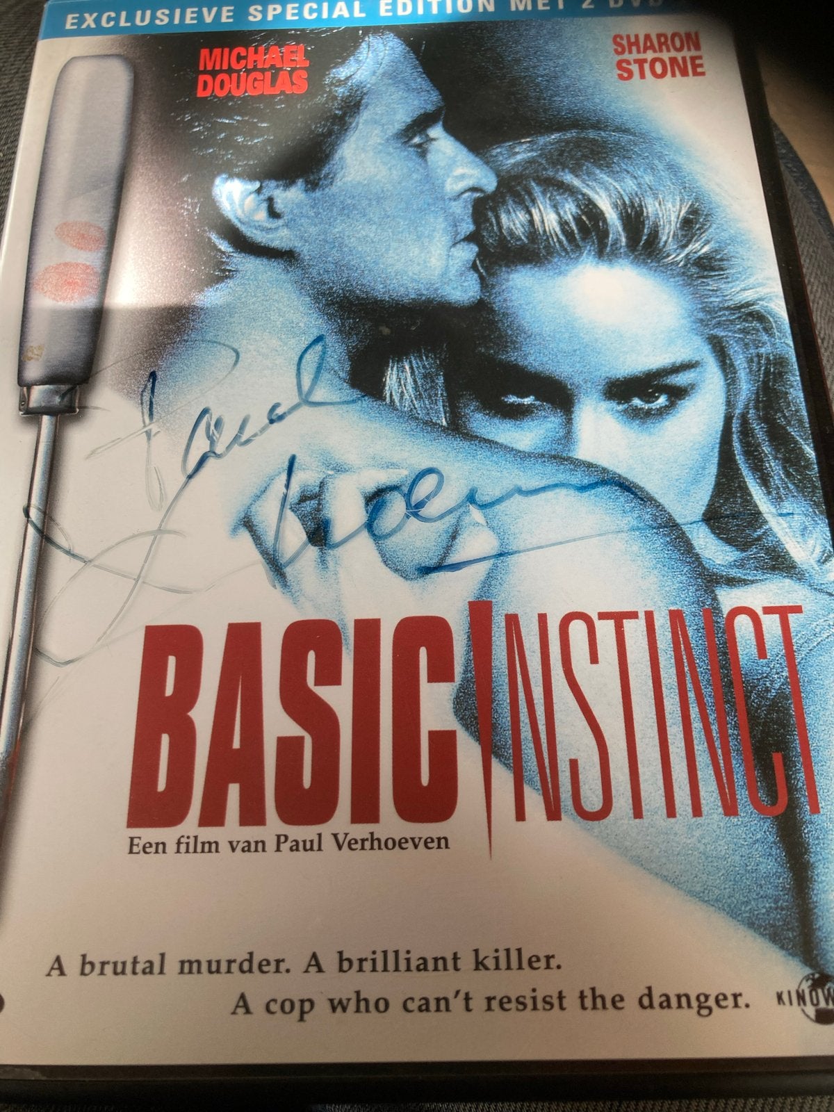 Basic Instinct  DVD gesigneerd Paul Verhoeven, Cd's en Dvd's, Vanaf 16 jaar, Ophalen of Verzenden, Zo goed als nieuw, Actiethriller