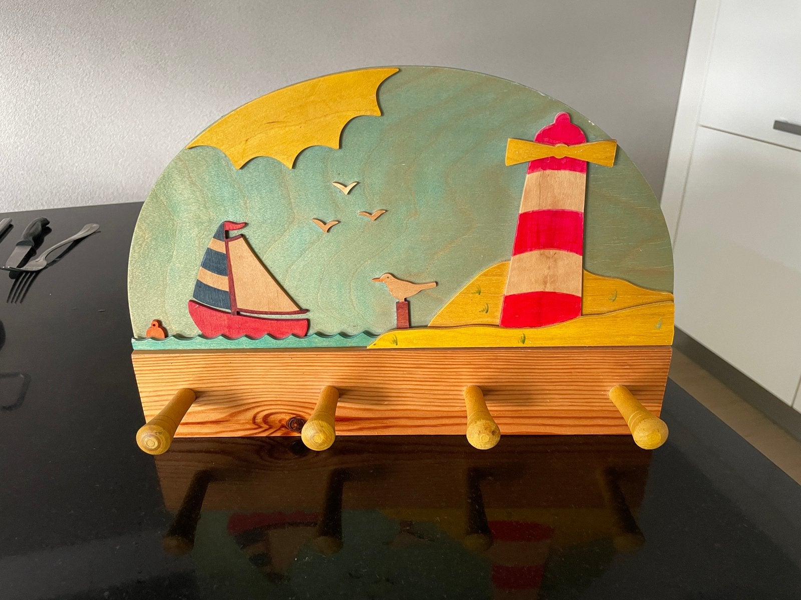 Leuke Kinderkapstok met Maritiem Thema - Hout, Ophalen of Verzenden, Gebruikt, Jongetje of Meisje