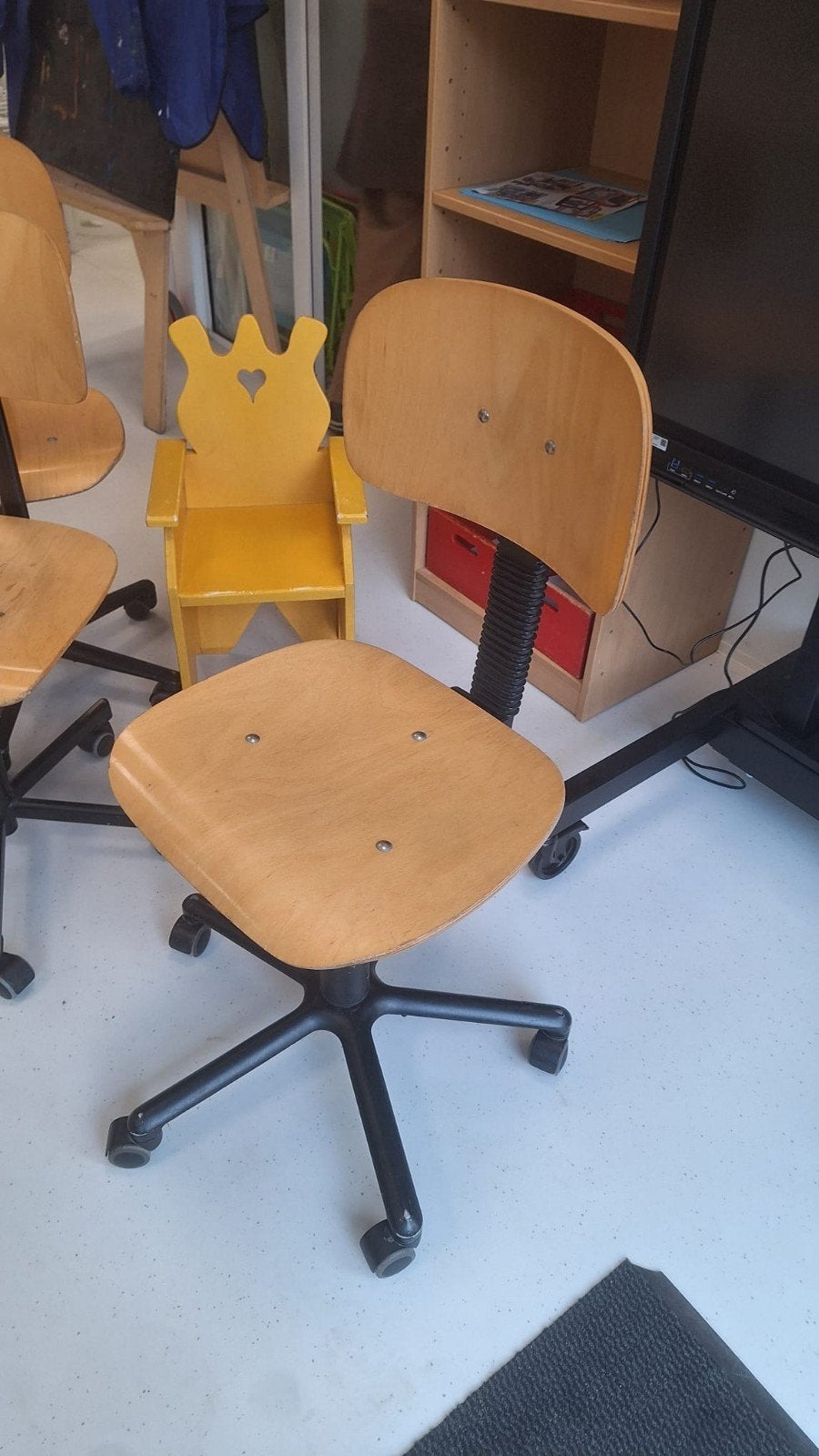2 st Bureaustoel / leidsterstoel, verrijbaar, Ophalen, Zwart, Bureaustoel