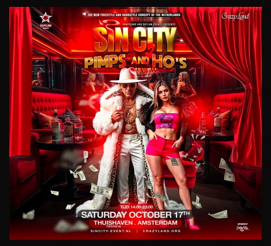 2 regular tickets Sincity Pimps and ho's, Twee personen