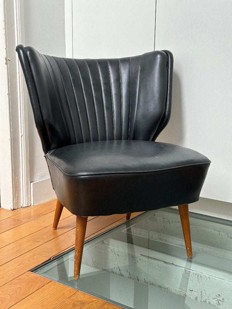 Cocktail club fauteuil expo 58, Huis en Inrichting, Ophalen, Gebruikt, Minder dan 75 cm, Leer