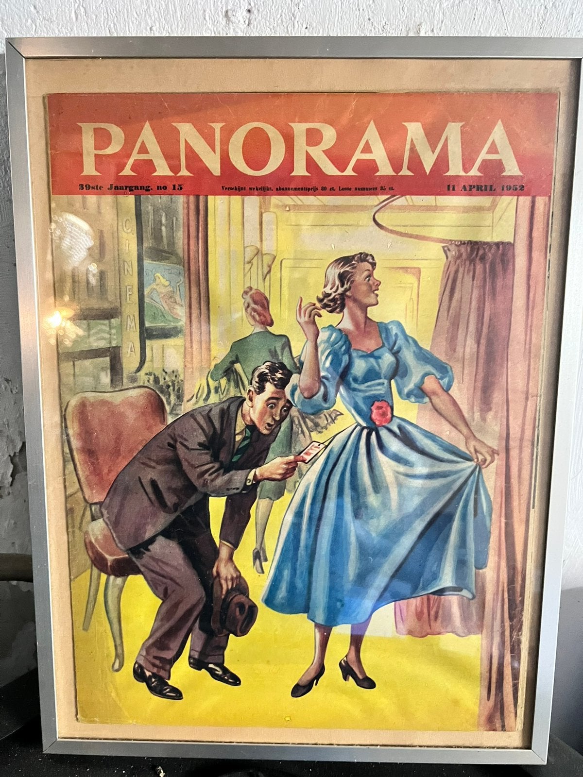 Jaren 60 Panorama voorpagina - voorplaat in lijst, Met lijst, Ophalen of Verzenden, Film en Tv, Rechthoekig Staand