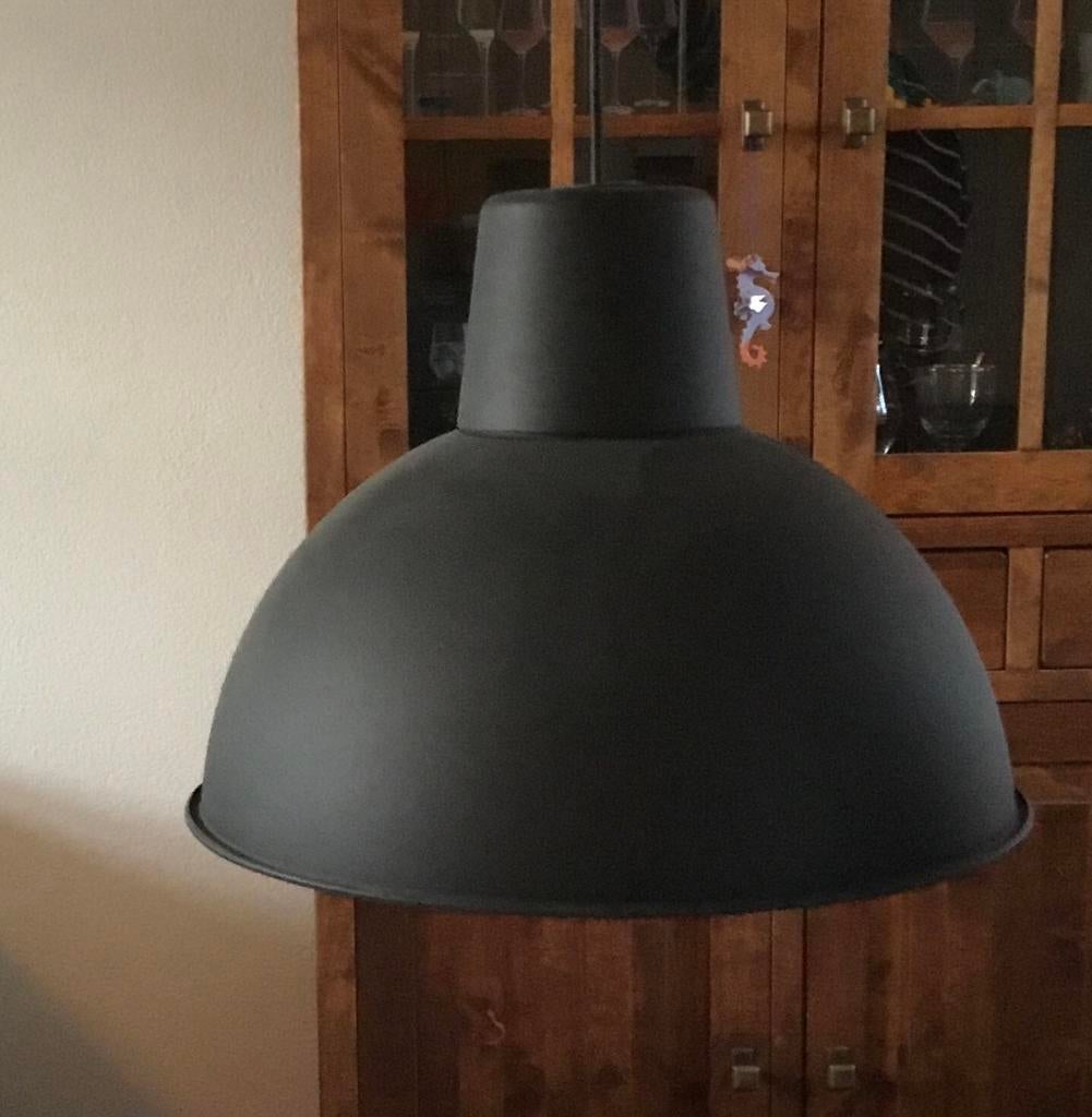 Ikea Skurup hanglamp donkergrijs/zwart 38 cm, Huis en Inrichting, Lampen | Hanglampen, Ophalen, Zo goed als nieuw, Metaal, Minder dan 50 cm