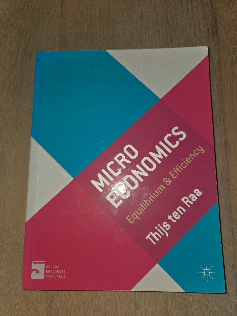 Microeconomics: Equilibrium & Efficiency – Thijs ten Raa, Ophalen of Verzenden, Beta, Zo goed als nieuw, WO