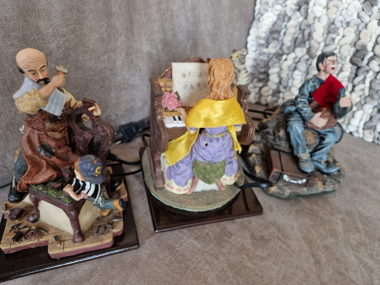 Set van 3 gedetailleerde decoratieve beeldjes, Verzamelen, Beelden en Beeldjes, Ophalen of Verzenden, Gebruikt, Mens