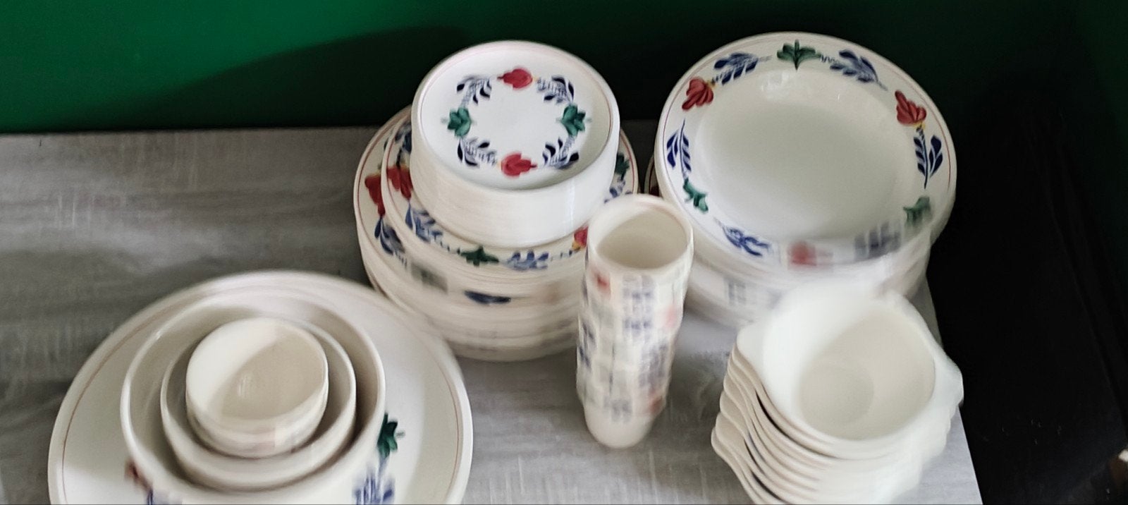 Uitgebreid Boerenbont servies, Ophalen, Gebruikt, Keramiek, Landelijk/Boerenbont