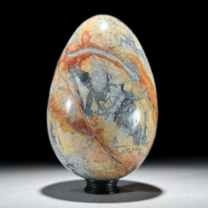 Maligano Jasper Ei op standaard - H14 cm - B8 cm- 2400 g, Verzenden, Mineraal