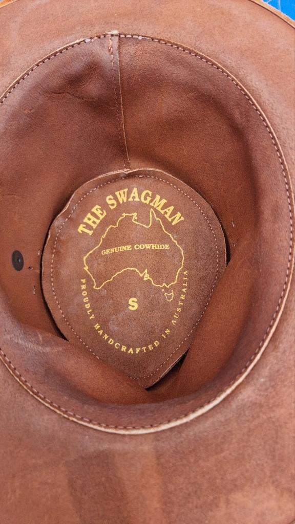 The Swagman Leren Hoed - Maat S, Kleding | Dames, Hoeden en Petten, The Swagman, Ophalen of Verzenden, Gedragen, Hoed
