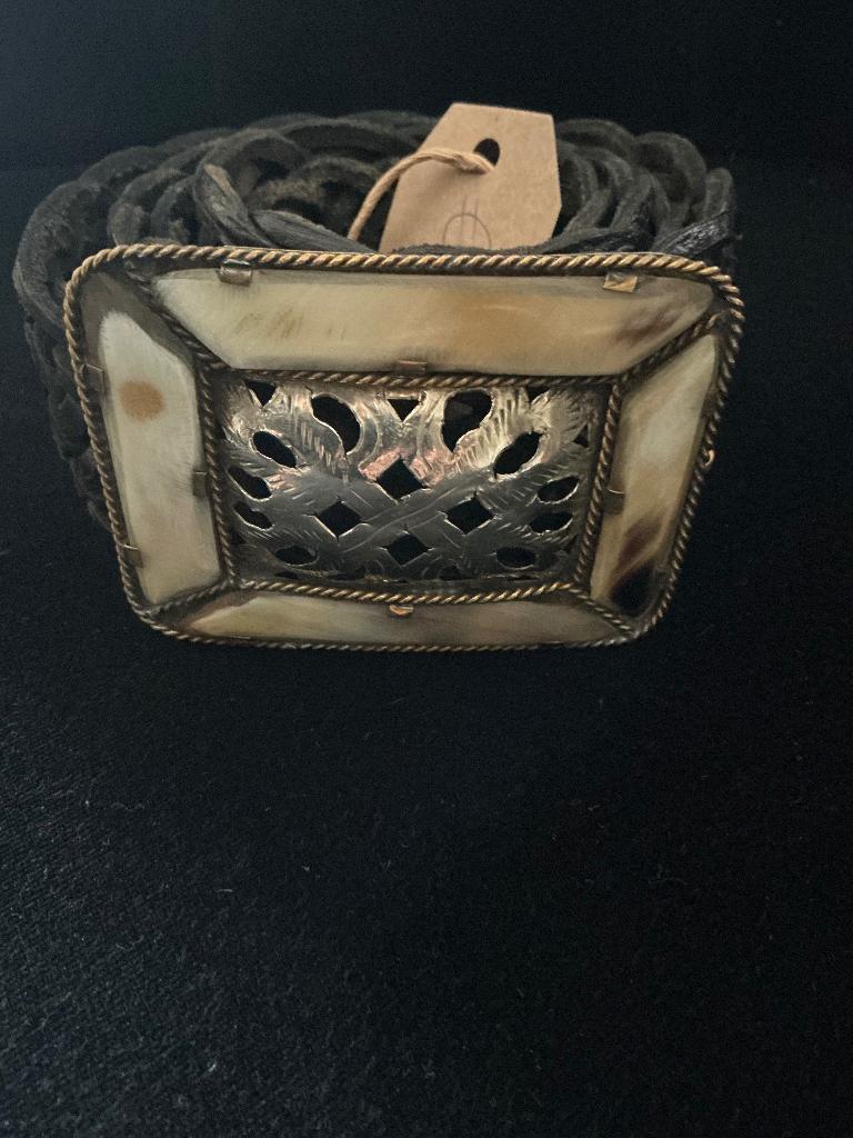 *RIEM..100%LEER..MARRAKESH..HANDGEMAAKT..ZWART..NIEUW!, Kleding | Dames, Verzenden, Nieuw, Tailleriem, 5 cm of meer