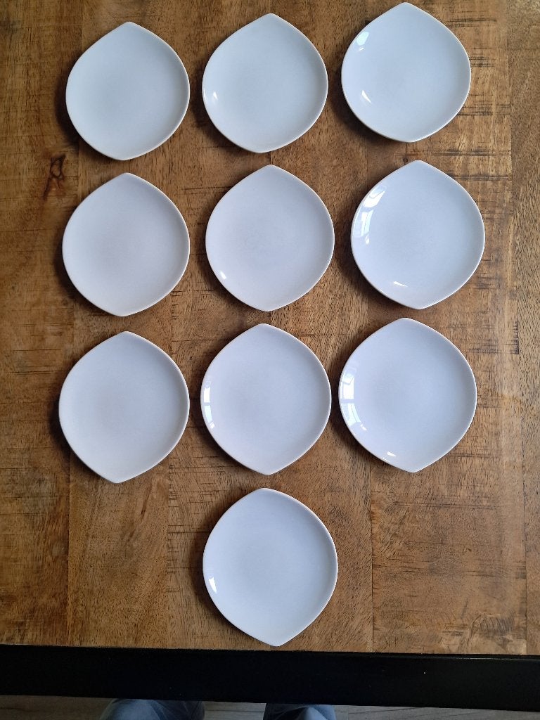 Potterie de driehoek serie Tulipe 10 gebakbordjes, Antiek en Kunst, Ophalen of Verzenden