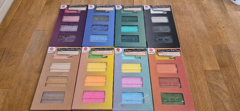 8 nieuwe pakjes polymer oven bake clay deco time ., Deelbaar, Overige thema's, Nieuw, Ophalen of Verzenden