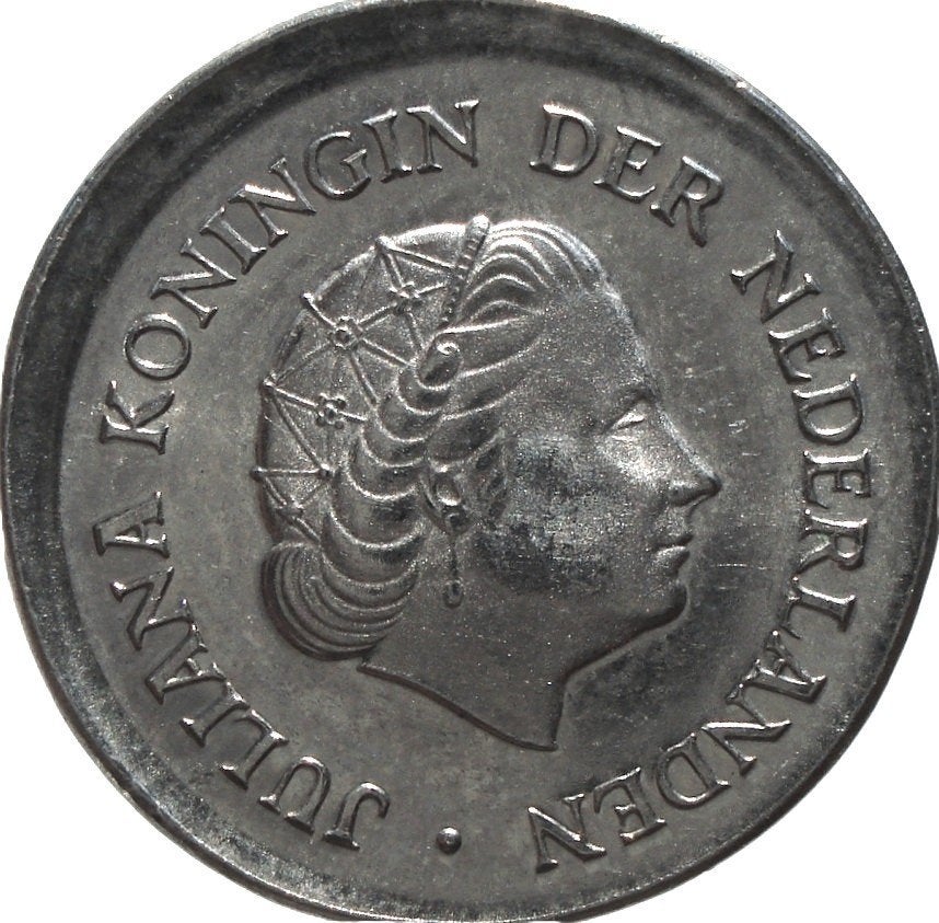Nederland 25 cent 1977 (misslag, zeldzaam), Ophalen of Verzenden, Koningin Juliana, 25 cent, Losse munt
