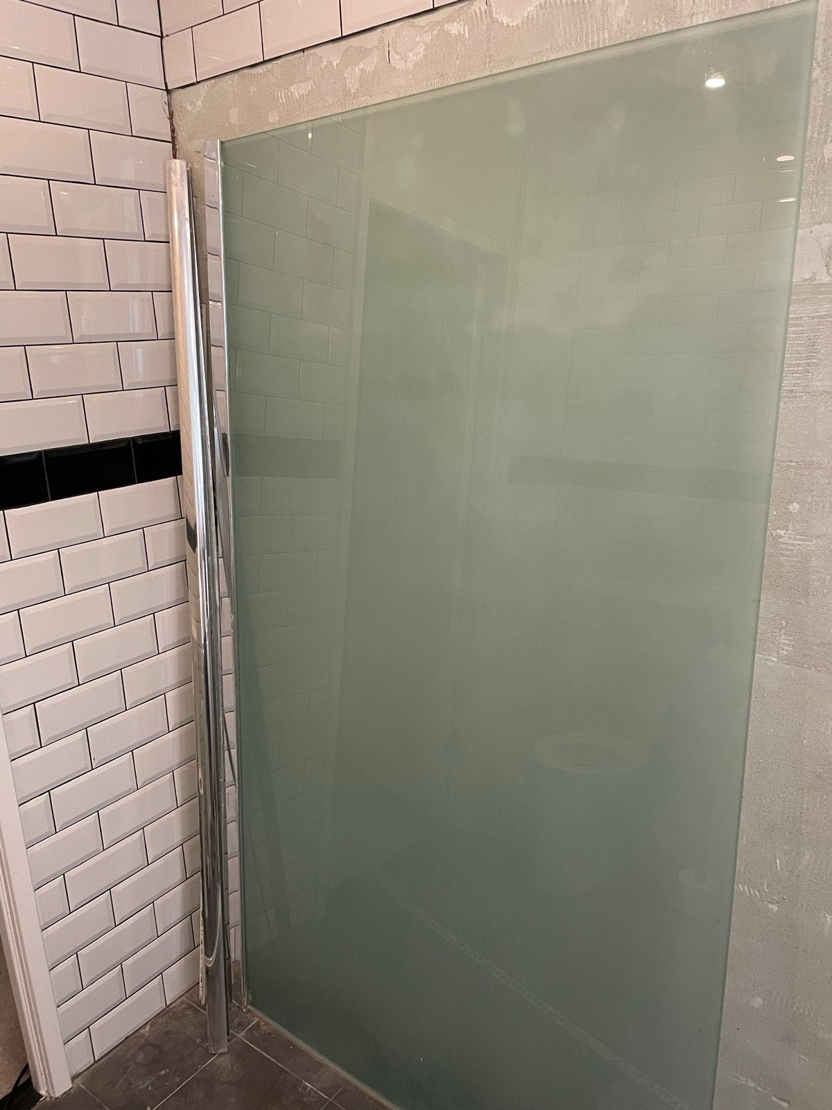 Douchewand van matglas, Ophalen, Gebruikt, 80 tot 120 cm, 160 cm of meer
