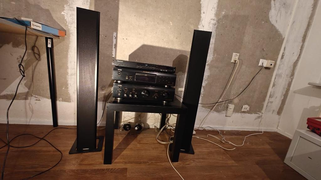 Audio set met Piega speakers, Ophalen, Gebruikt, Cd-speler, Denon