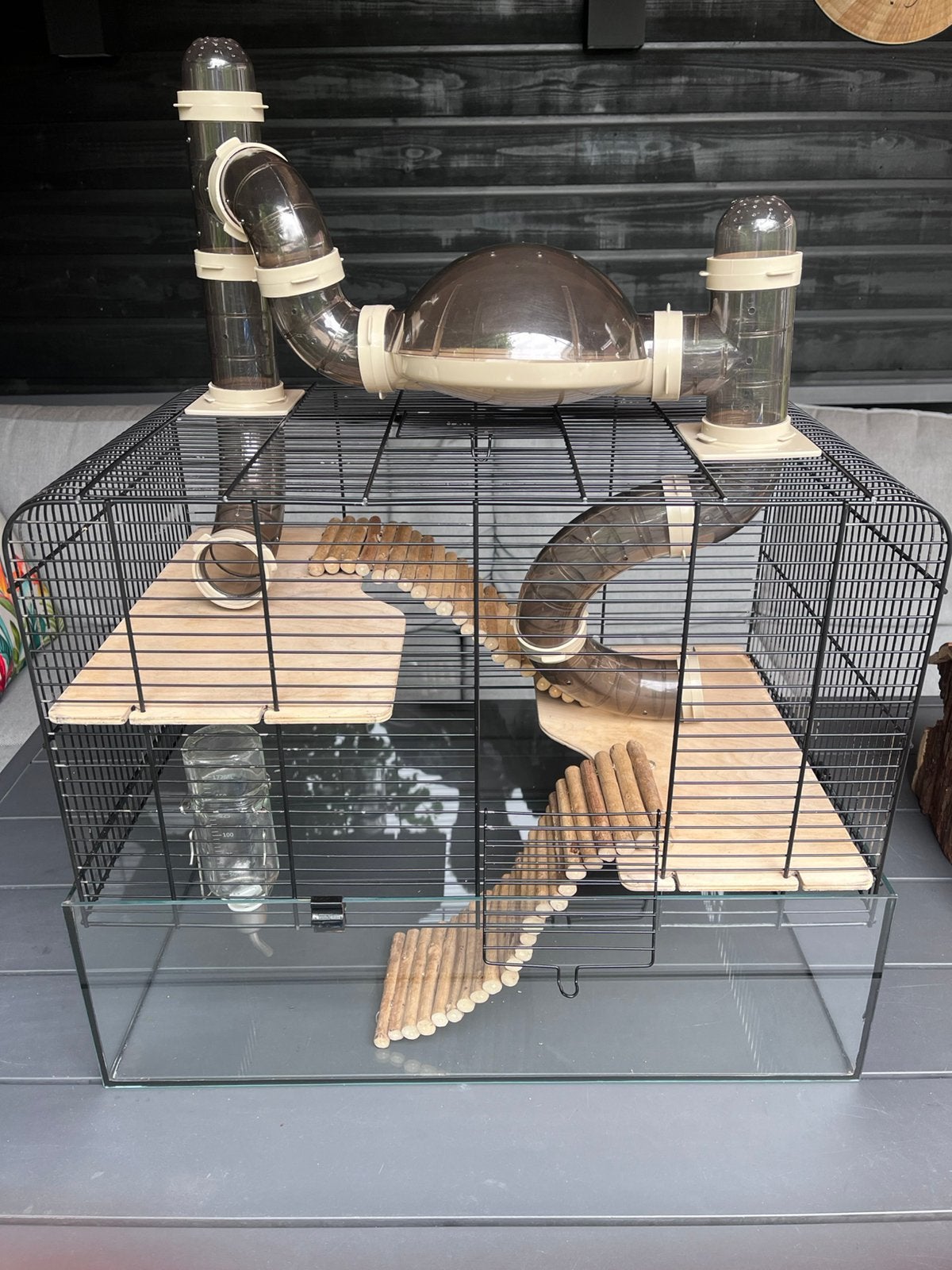 Hamsterhok/ Hamsterkooi, lbh 60x40x45 cm, glazen bak, Gebruikt, Minder dan 75 cm, Ophalen, Minder dan 60 cm