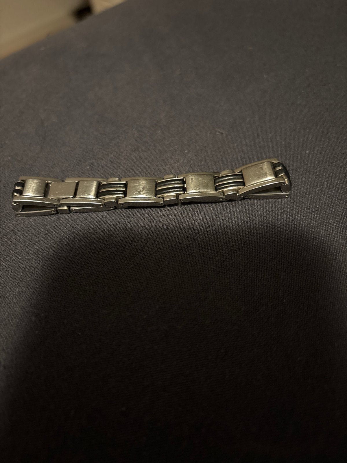 Stalen schakelarmband, Ophalen, Gebruikt, Zilver, Staal