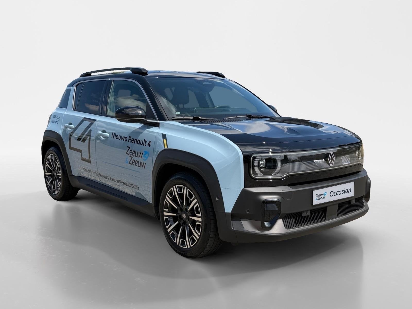 Renault 4 Comfort Range Iconic 52 kWh Automaat | DEMO | Zwar, 12 maanden, Gebruikt, Blauw, Leder en Stof