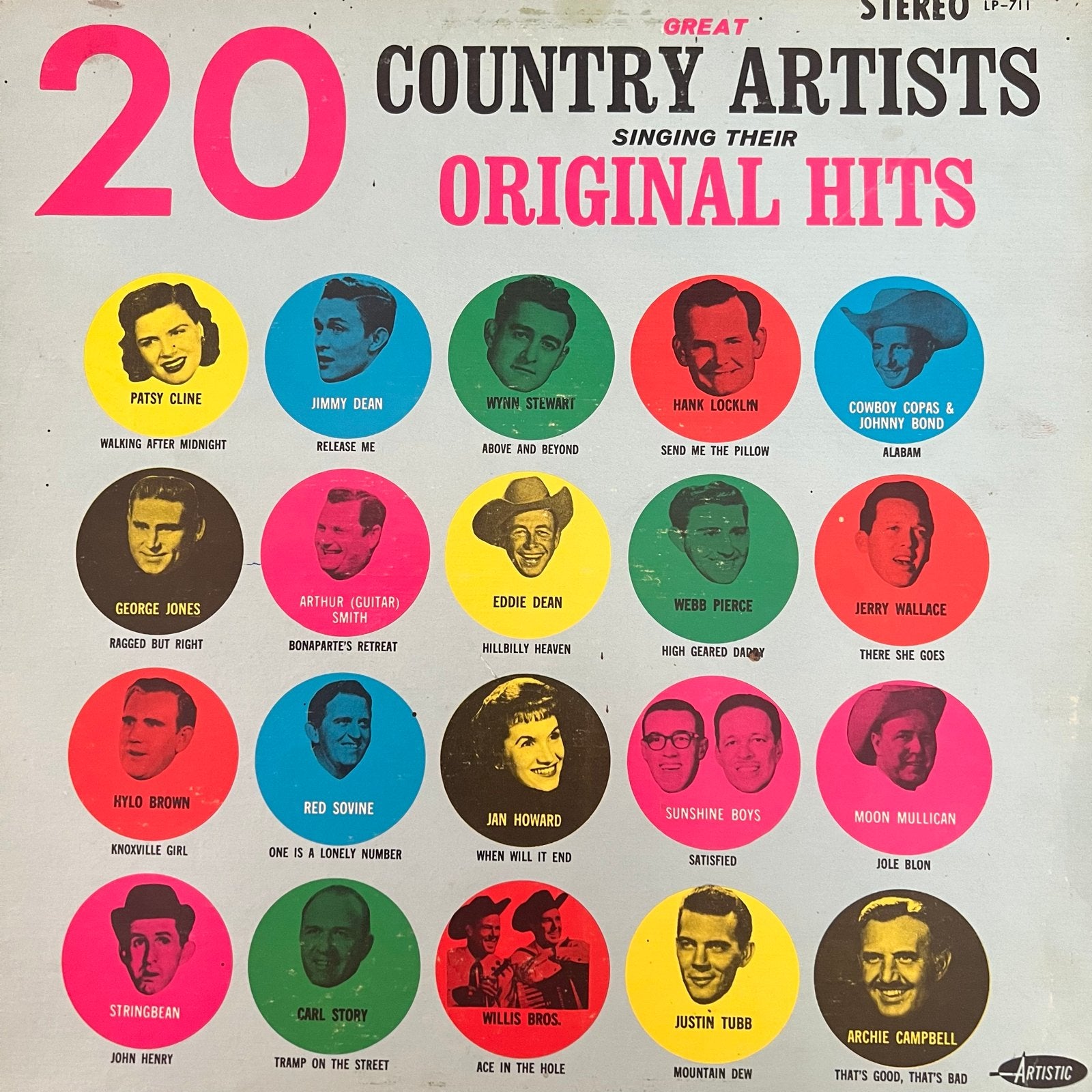 20 Great Country Artists - Original Hits LP, Ophalen of Verzenden, Gebruikt