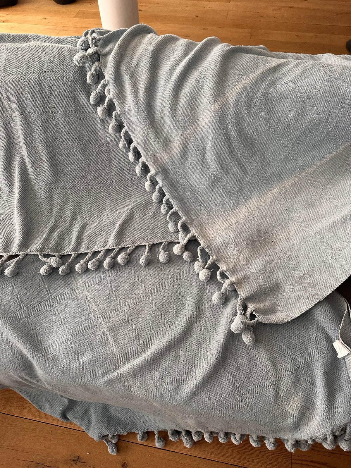 6 x Vintage Ibiza Bali Style plaid Sprei/Deken met Pompons, Huis en Inrichting, Ophalen of Verzenden, Zo goed als nieuw