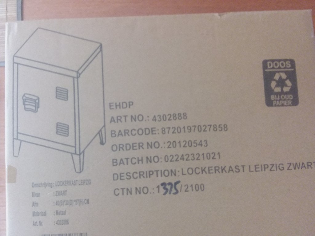 Lockerkast leipzig zwart, Huis en Inrichting, Ophalen, Nieuw, Lockerkast