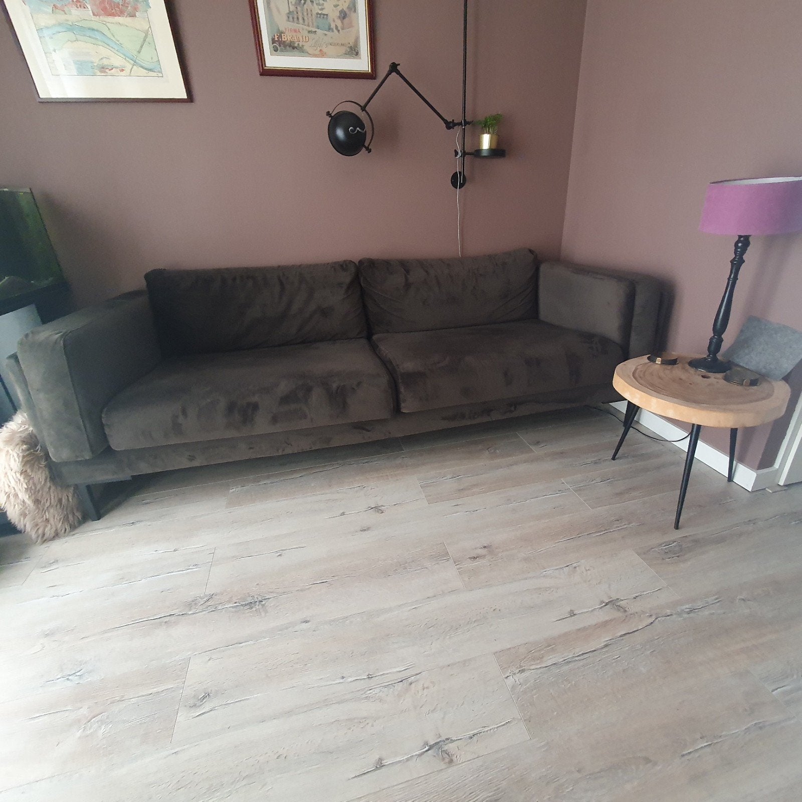 Velvet groene bank 240x88cm karwei, Ophalen, Gebruikt, Stof