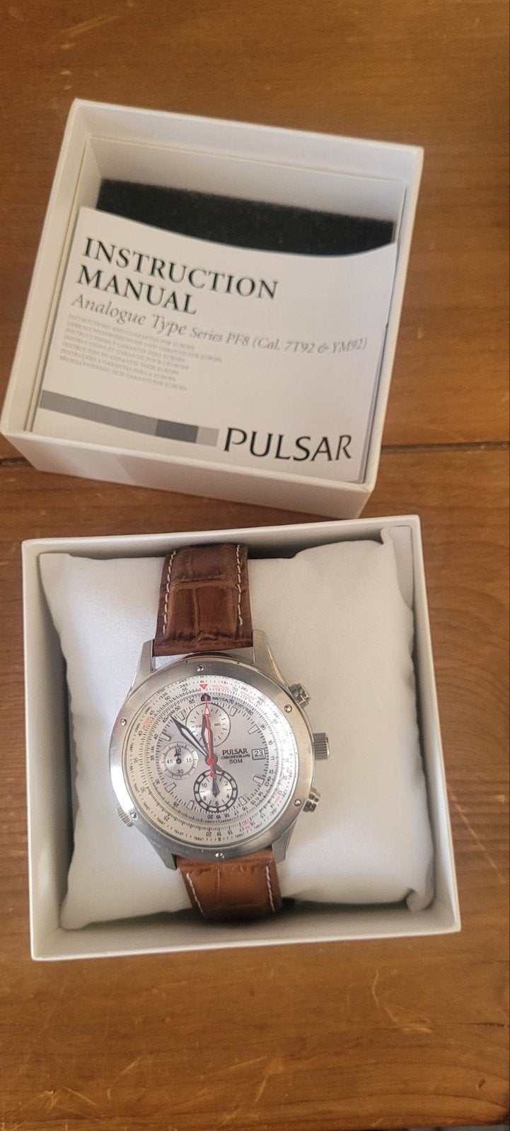 Pulsar Chronograaf Herenhorloge - nieuw, Overige merken, Leer, Staal, Polshorloge