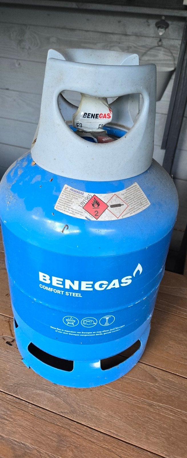 ***Benegas Comfort Steel gasfles VOL *** ., Ophalen, Gebruikt, Benegas