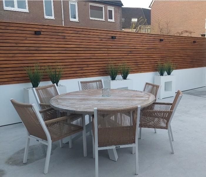 Complete luxe tuinset – Bellagio Merate tafel + 6 Manifesto, Ophalen, Zo goed als nieuw, Aluminium