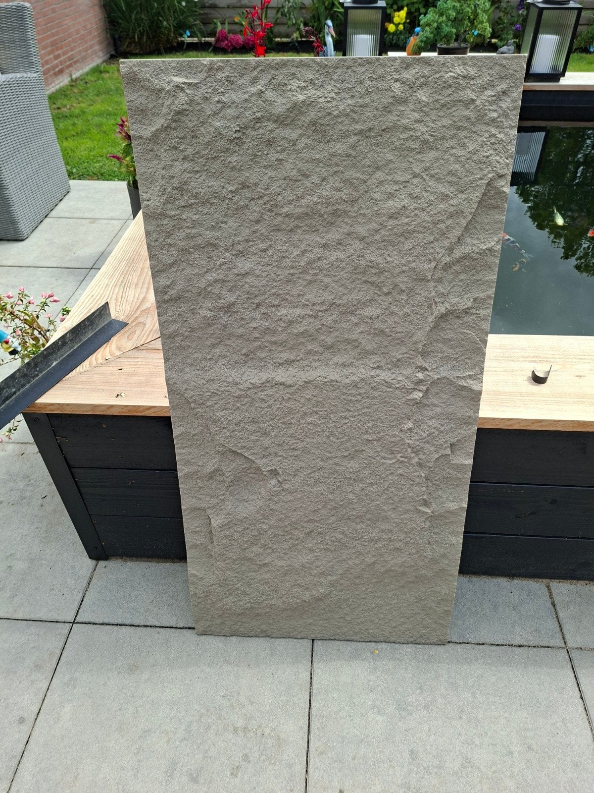 12x kunstof wandpanelen beige met structuur. binnen/ buiten, Doe-het-zelf en Verbouw, Platen en Panelen, Ophalen, Nieuw