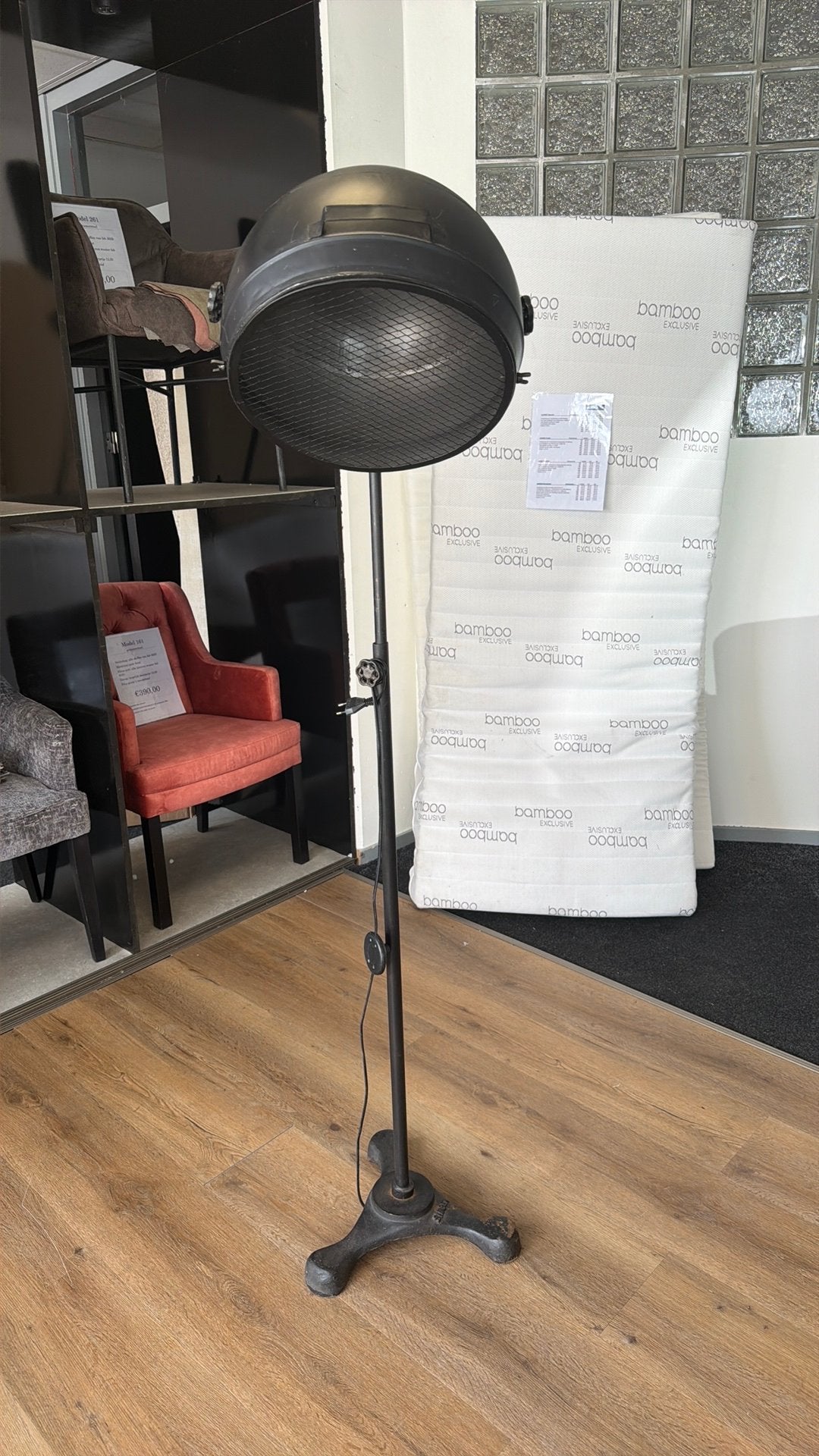 Vintage Kappers Droogkap op Statief - Industriële Stijl, Ophalen, Gebruikt, Metaal, 150 tot 200 cm