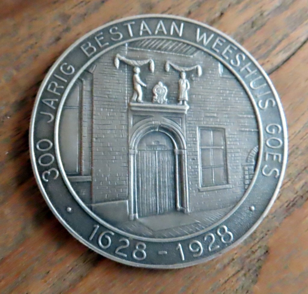 Zeldzame zilveren historische herdenkingspenning Goes 1928, Verzenden, Zilver, Nederland