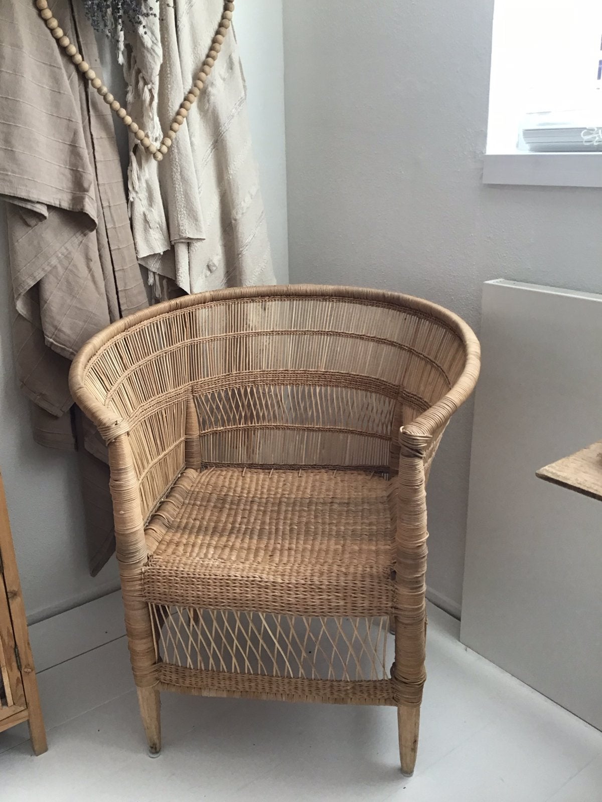 4 malawi stoelen riet, Huis en Inrichting, Ophalen, Overige kleuren, Riet of Rotan, Zo goed als nieuw