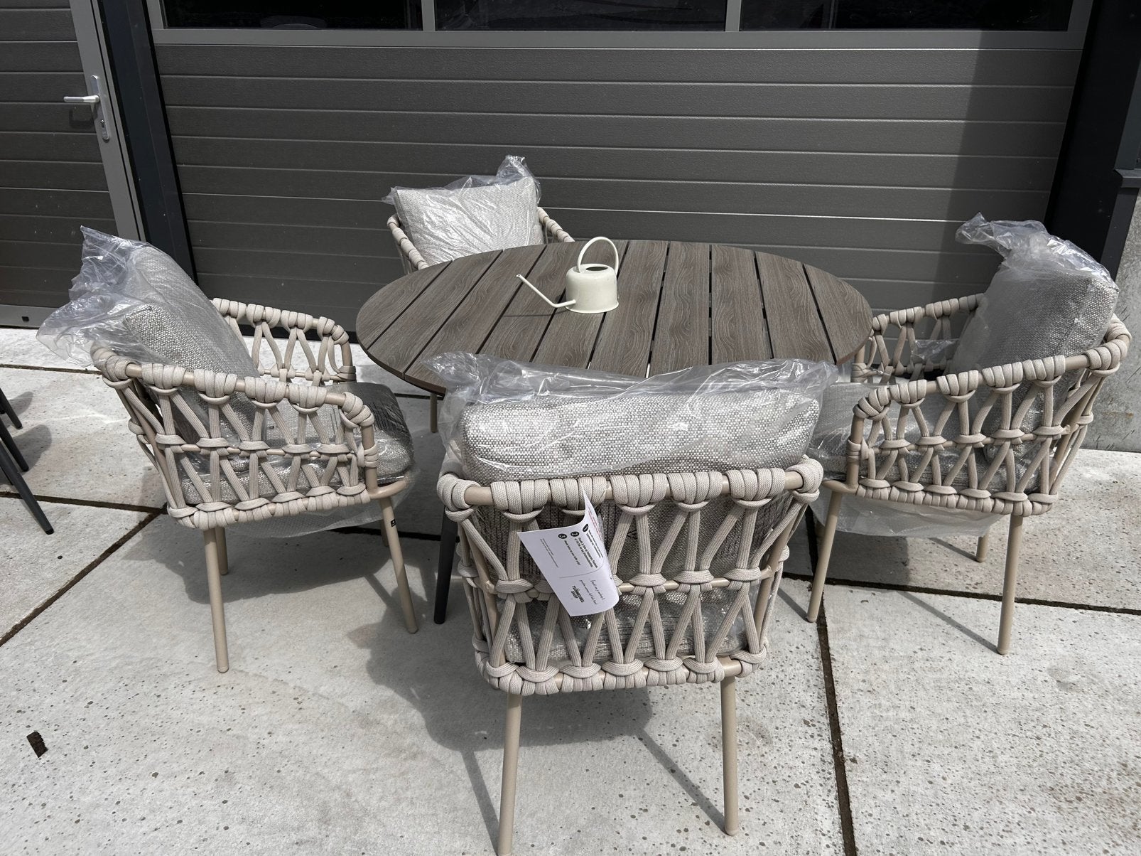 Nieuwe Lifestyle Ancona tuinset - tafel 125cm + Coco Oliva s, Tuin en Terras, Ophalen, ., Nieuw, .