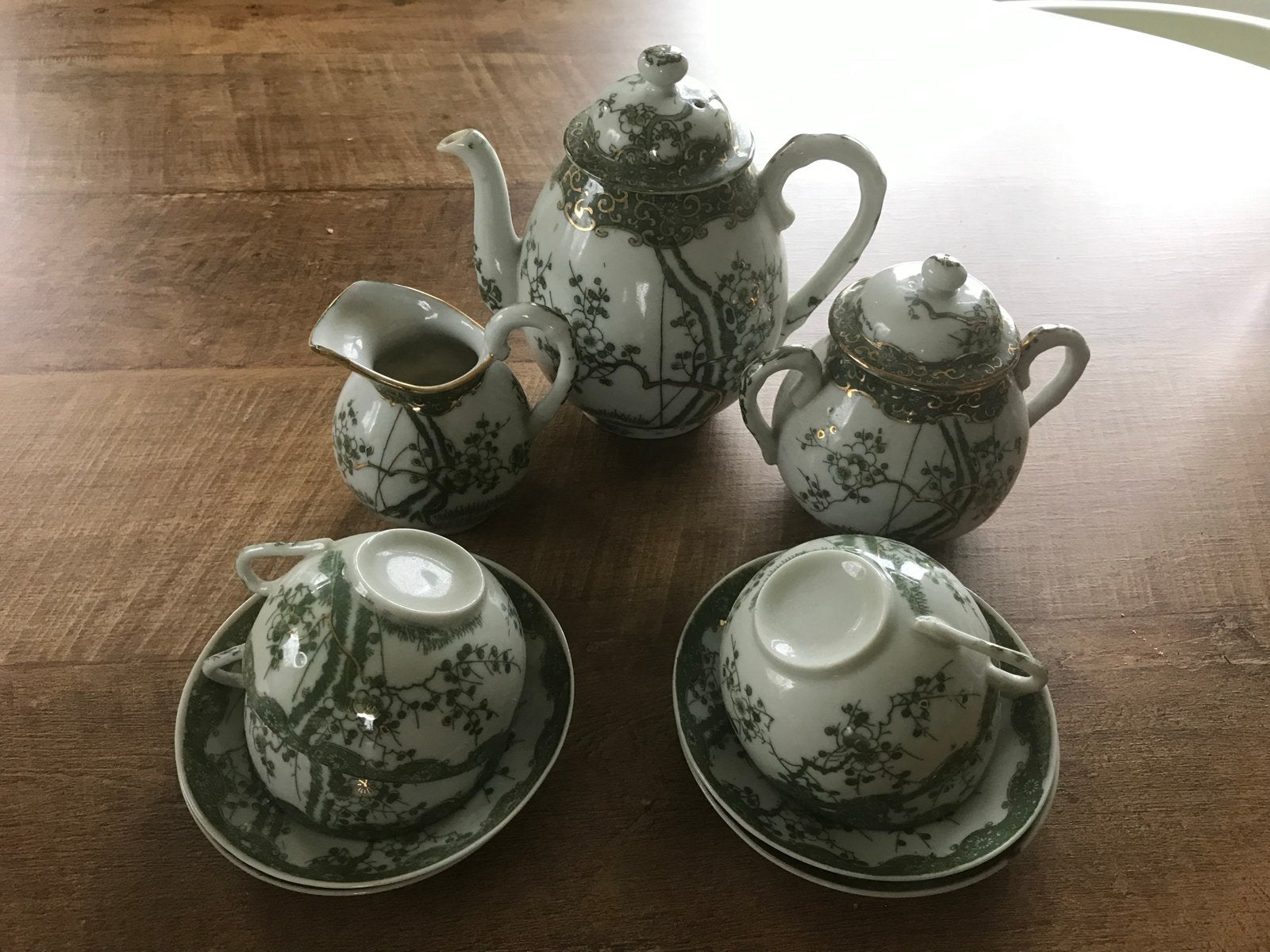 Vintage Japans theeservies - Handbeschilderd, Ophalen of Verzenden