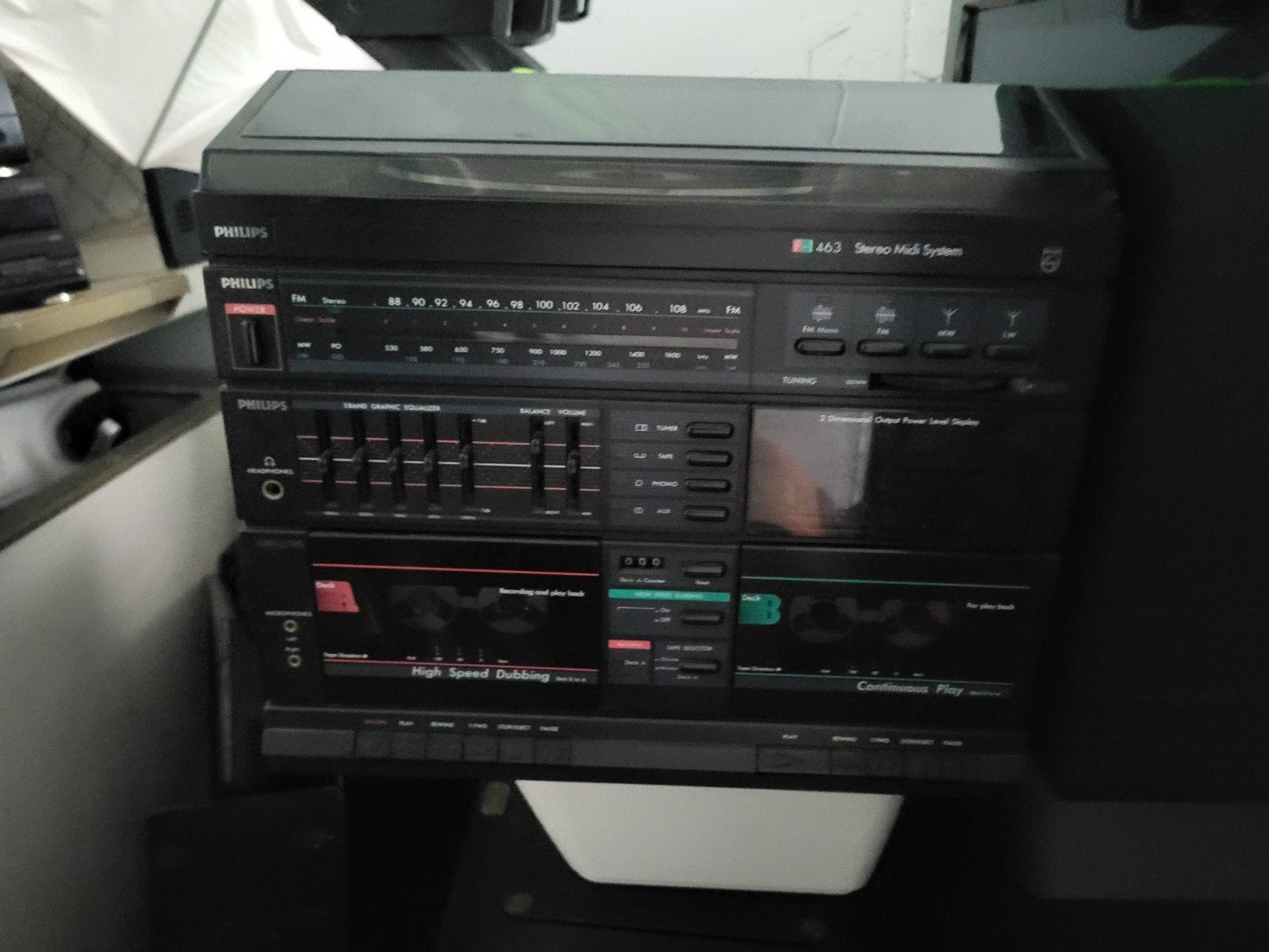 Philips 463 Stereo Midi Systeem - Defect, Philips, Ophalen of Verzenden, Cassettedeck, Microset