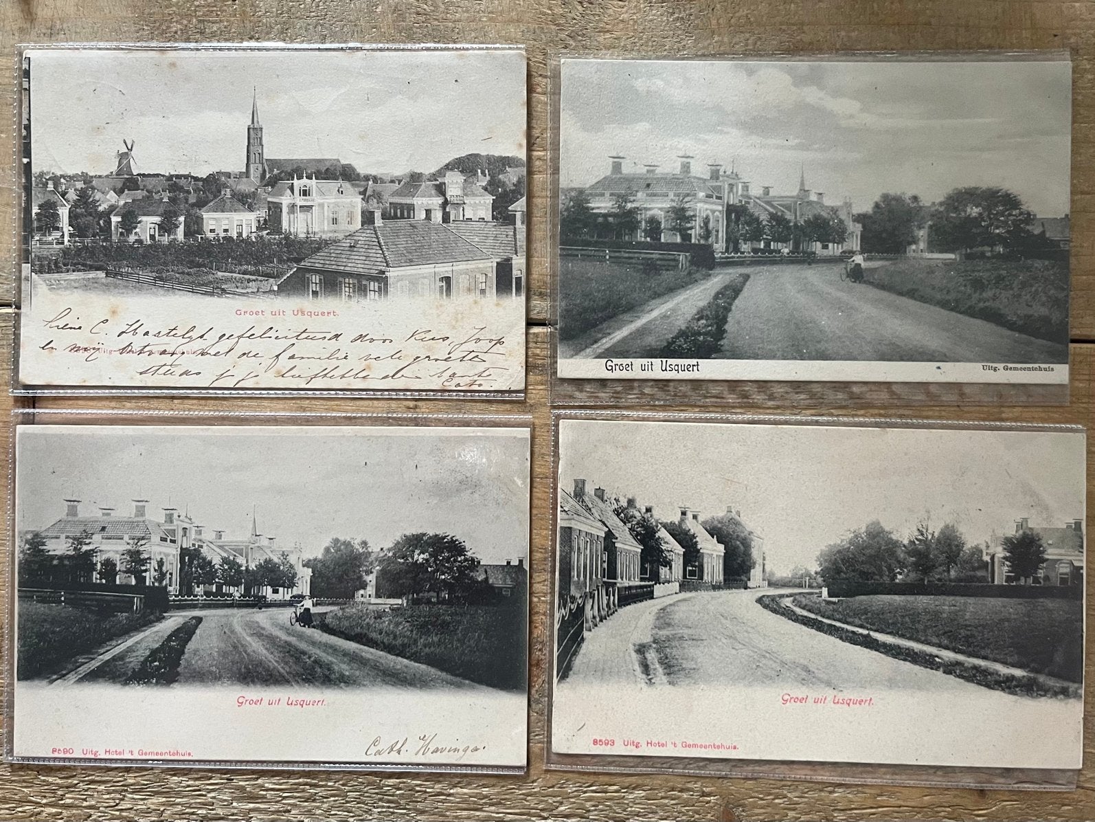 4 kaarten van Usquert, Ophalen of Verzenden, Groningen