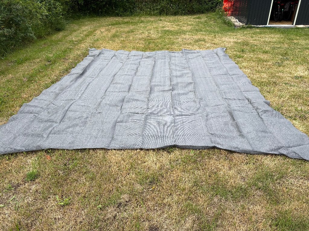 Schaduwdoek 4x5 meter, antraciet, met bevestigingsmateriaal, Ophalen of Verzenden, Nieuw