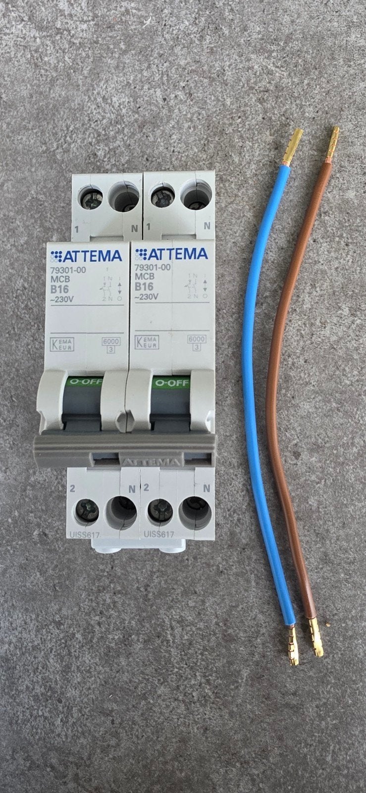 Attema Fornuisautomaat MCB B16 2x230V (79301-00), Ophalen of Verzenden, Nieuw, Attema, Installatieautomaat