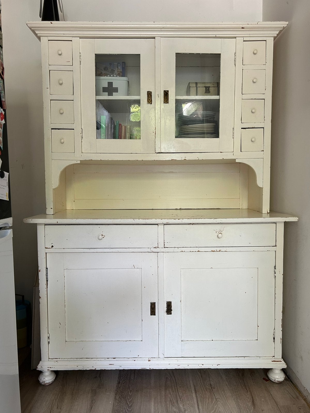 Buffetkast, wit/off white, maatvoering zie foto’s, Huis en Inrichting, Kasten | Buffetkasten, Ophalen, Gebruikt, 150 tot 200 cm