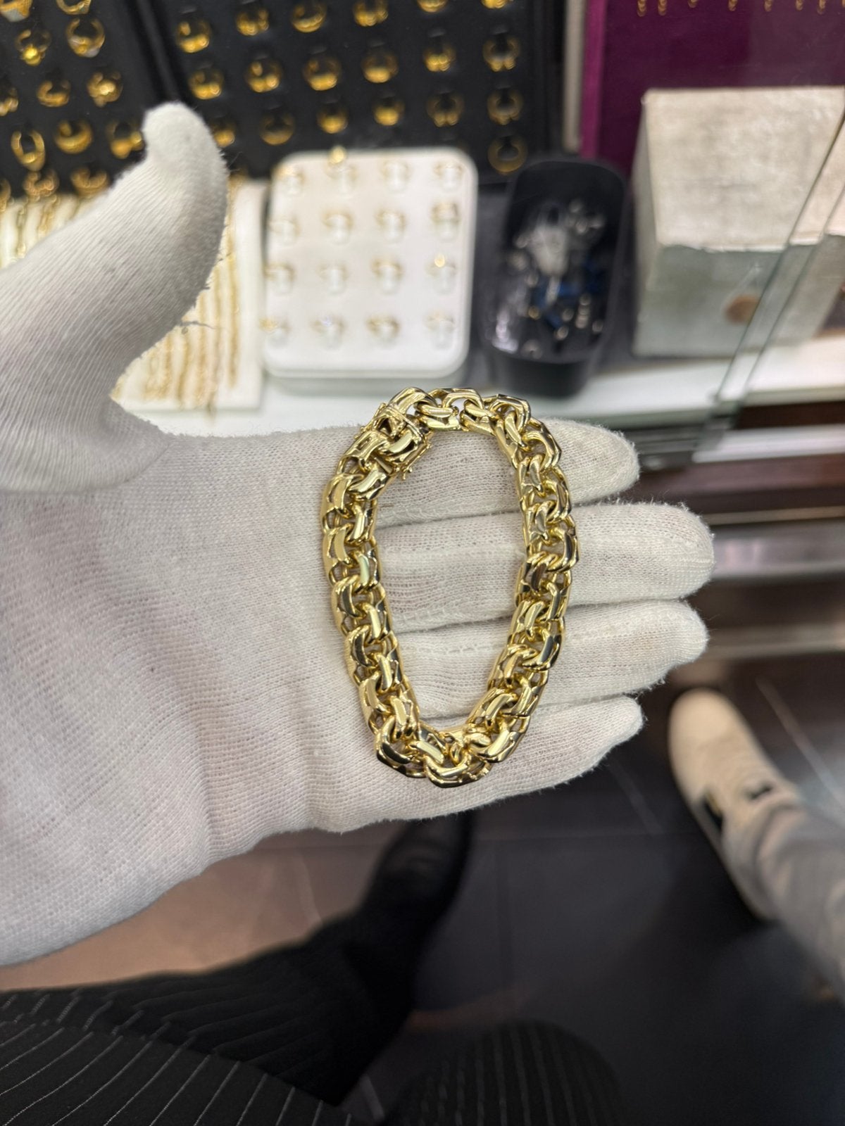 Prachtige 14k gouden massieve armband 61.2 gram, Ophalen of Verzenden, Zo goed als nieuw, Goud, Goud