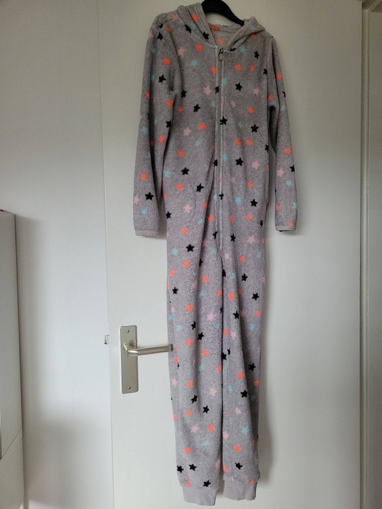 onesie meisje maat 134/140 unicorn grijs sterren, Meisje, Ophalen of Verzenden, Hema, Overige typen