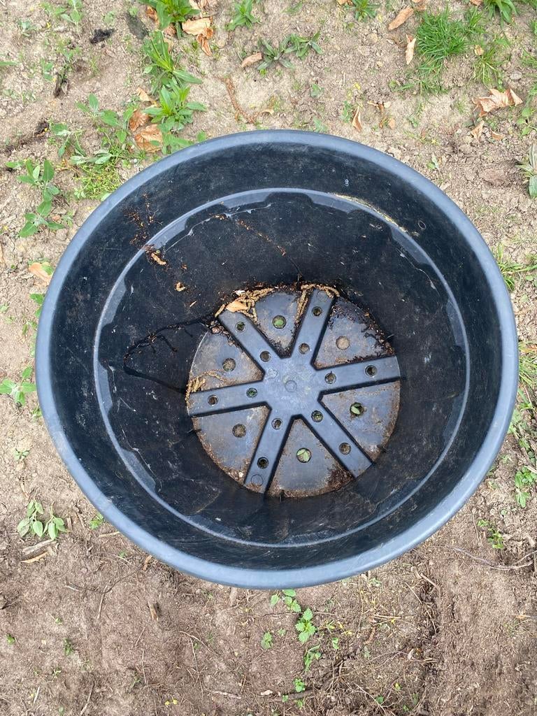 Diverse maten zwarte plantenpotten, kuipen, Ophalen, Kunststof, Gebruikt, Rond